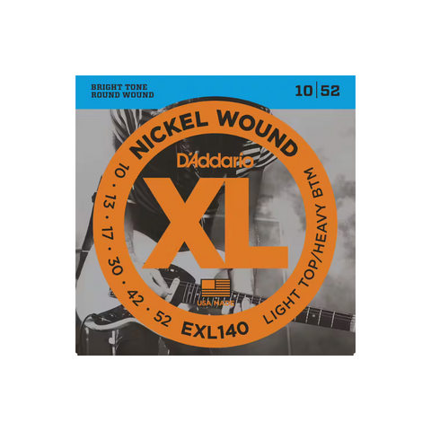 d'addario and co EXL140 Nickel Wound Light Topheavy Bottom 10-52